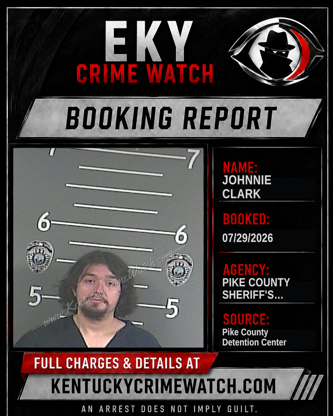 JOHNNIE CLARK booking report card