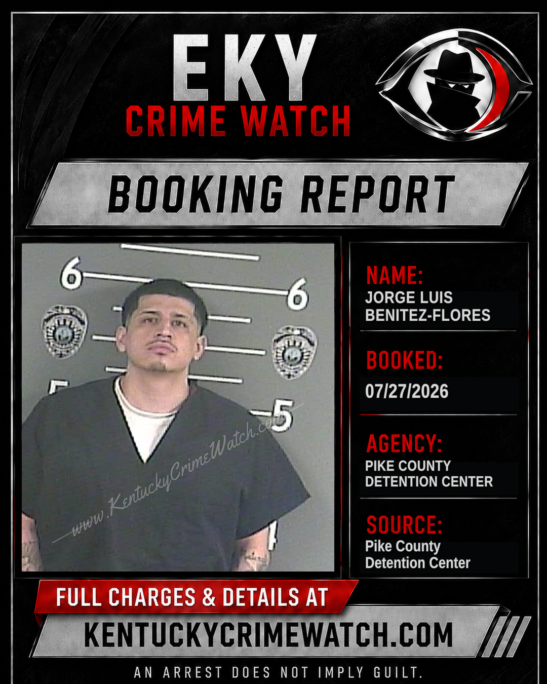 JORGE LUIS BENITEZ-FLORES booking report card