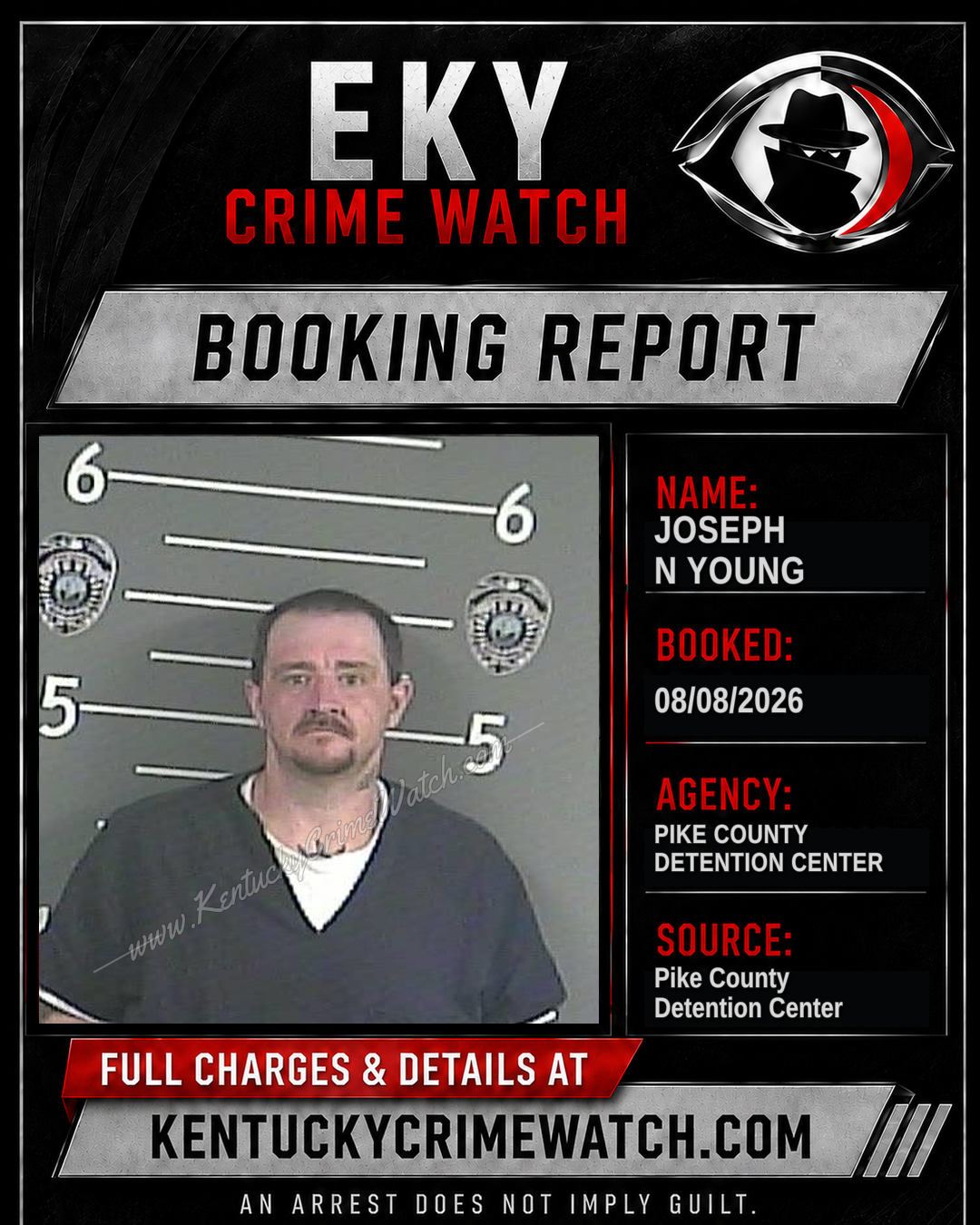 JOSEPH N YOUNG booking report card