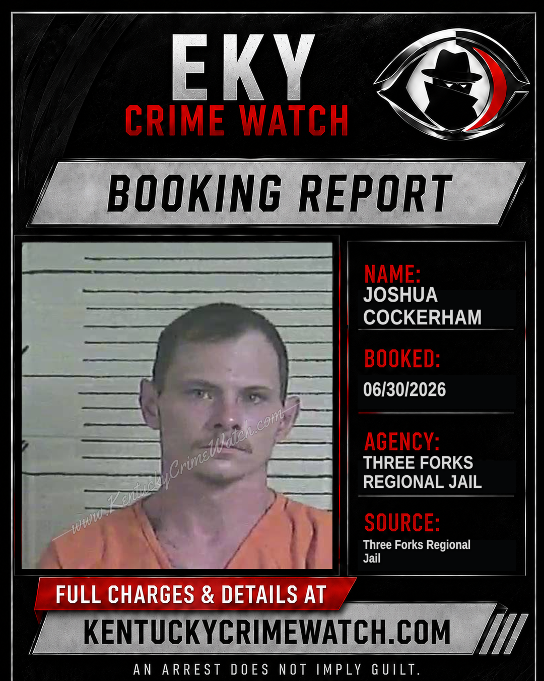 Joshua Cockerham booking report card