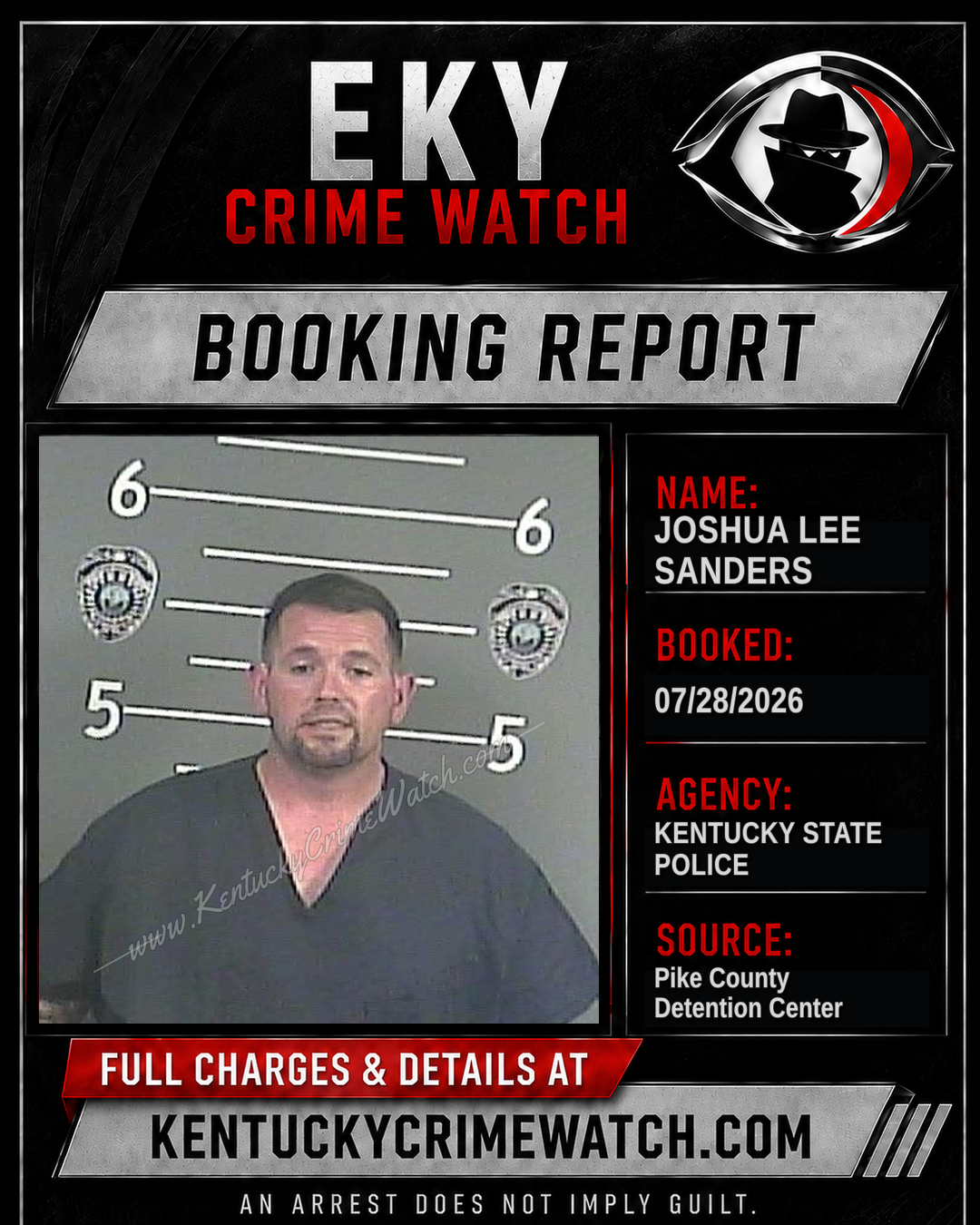 JOSHUA LEE SANDERS booking report card