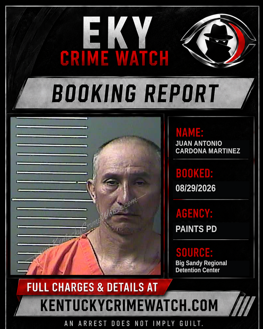 JUAN ANTONIO CARDONA MARTINEZ booking image