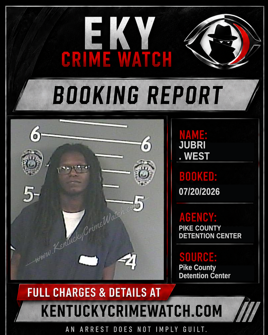 JUBRI . WEST booking report card