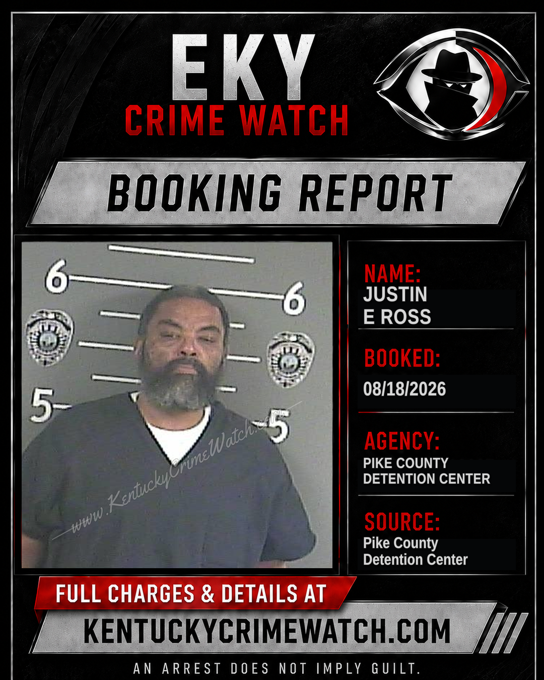 JUSTIN E ROSS booking image