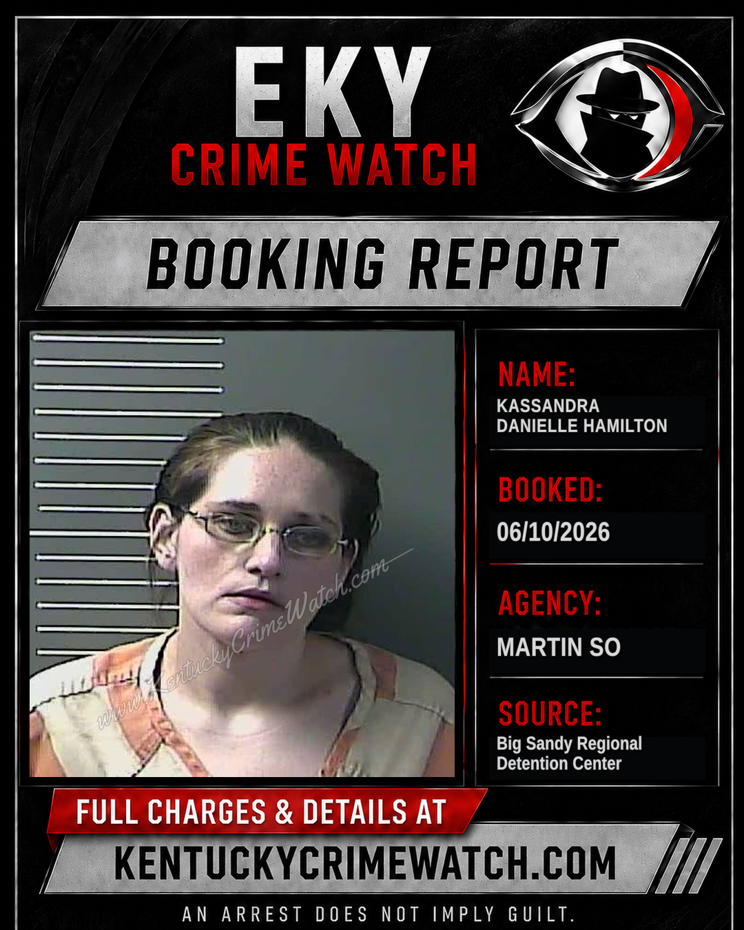 KASSANDRA DANIELLE HAMILTON booking report card