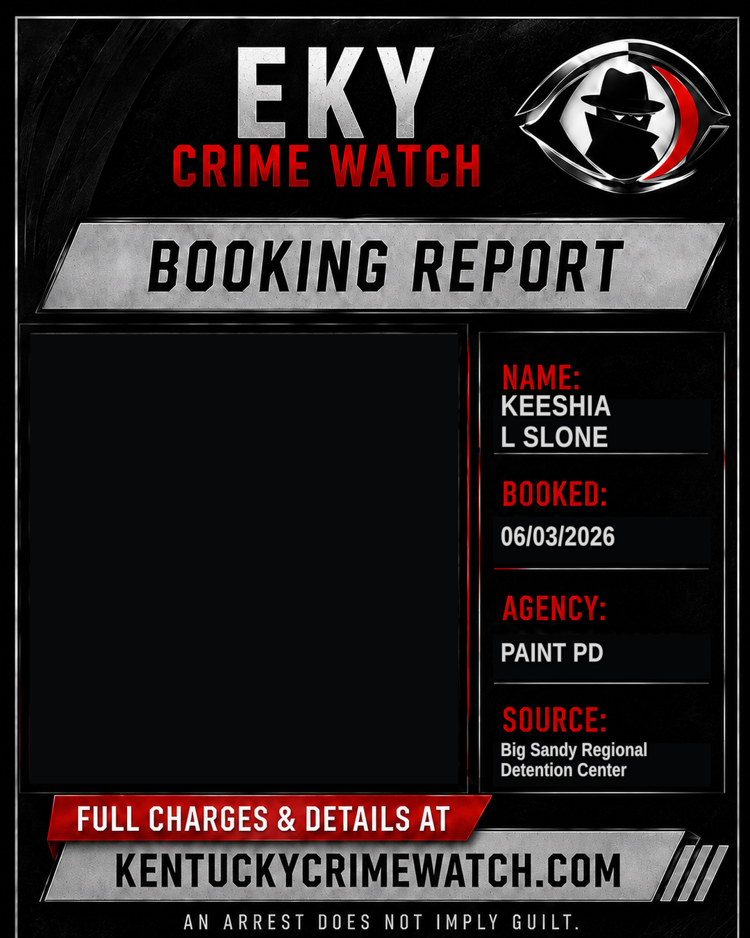 KEESHIA L SLONE booking report card