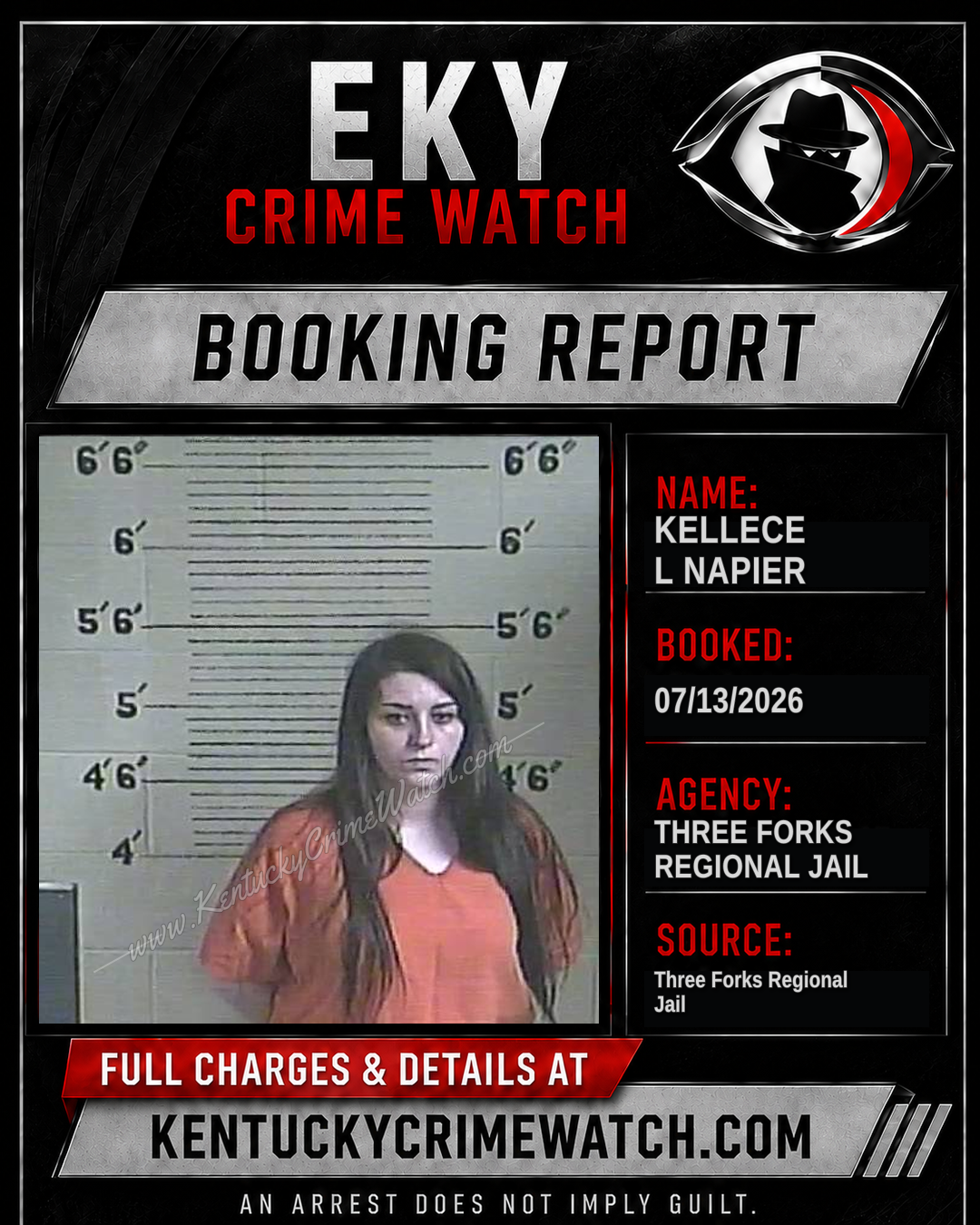 Kellece L Napier booking report card