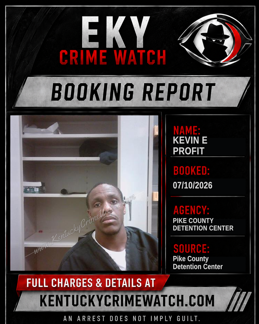 KEVIN E PROFIT booking report card