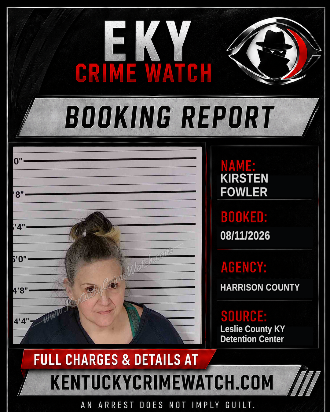 KIRSTEN FOWLER booking report card