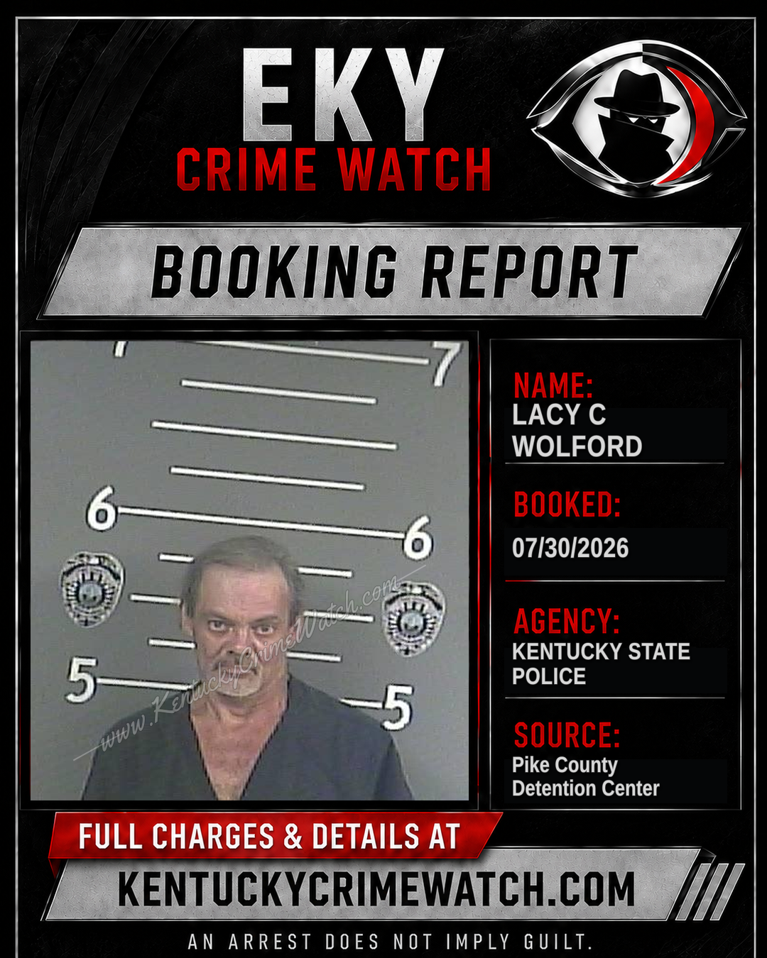 LACY C WOLFORD booking report card