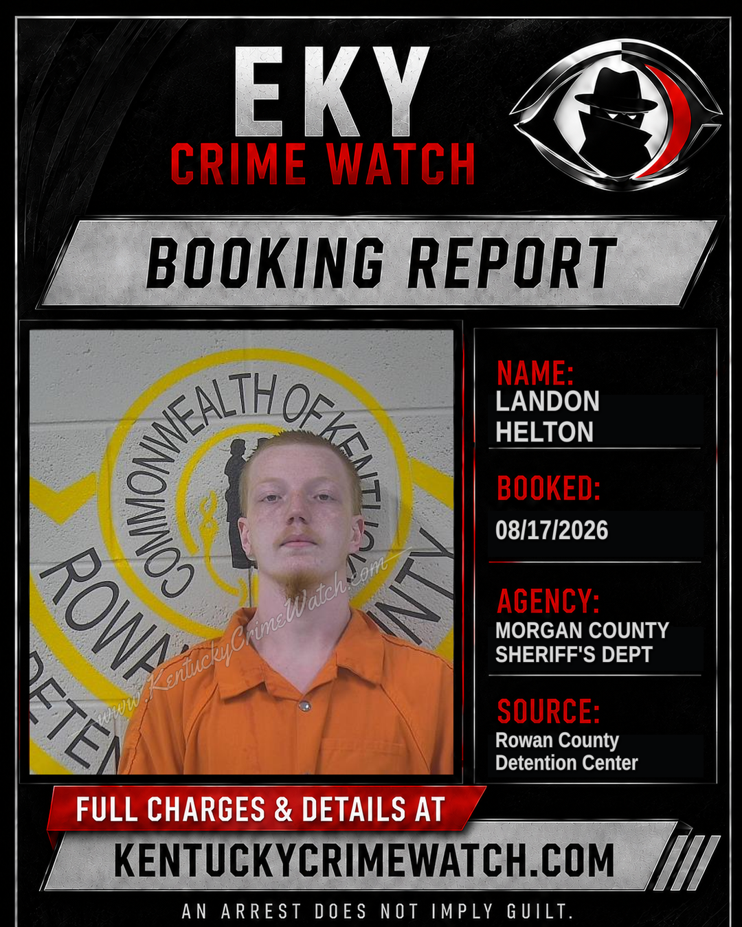 LANDON HELTON booking report card