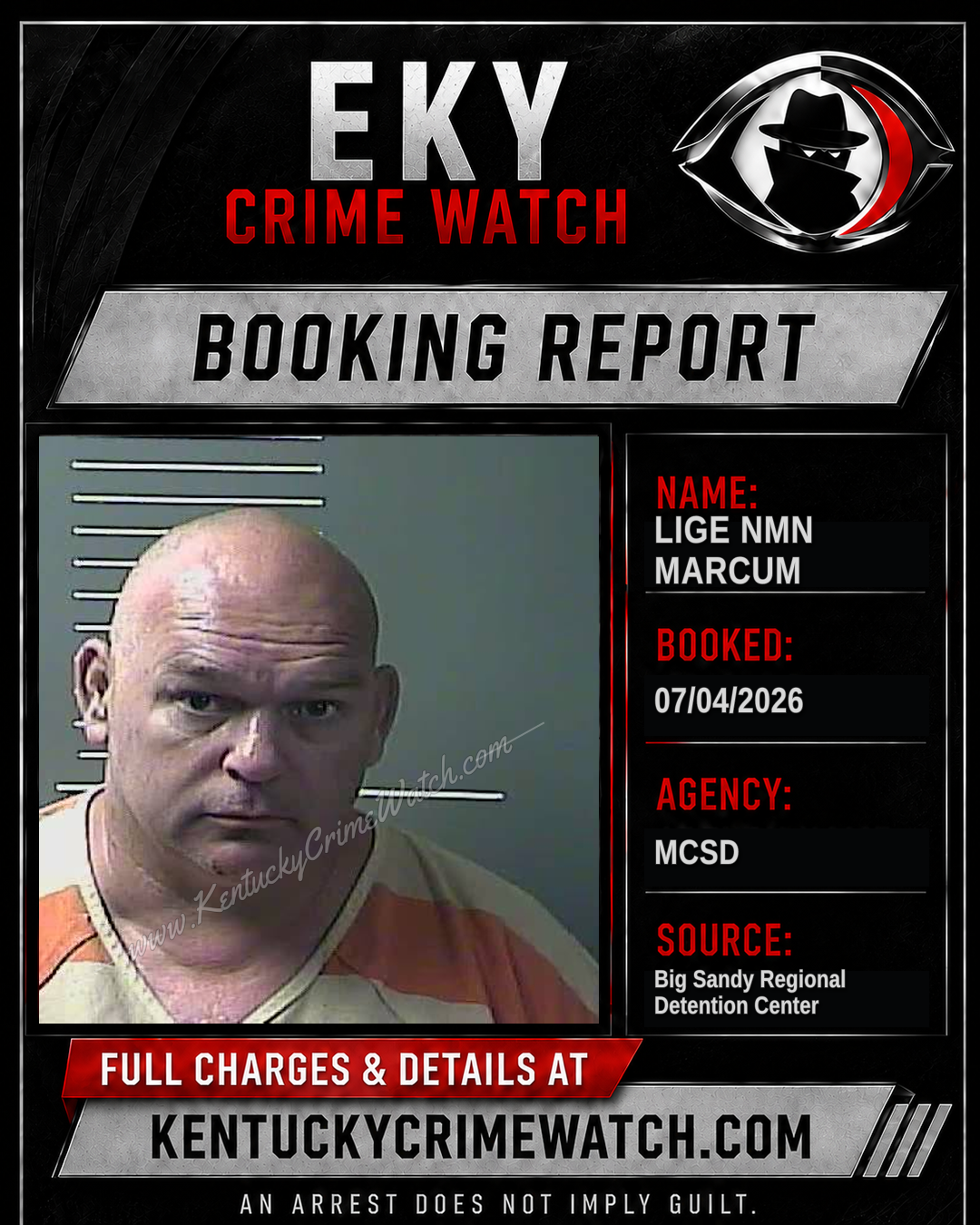LIGE NMN MARCUM booking report card