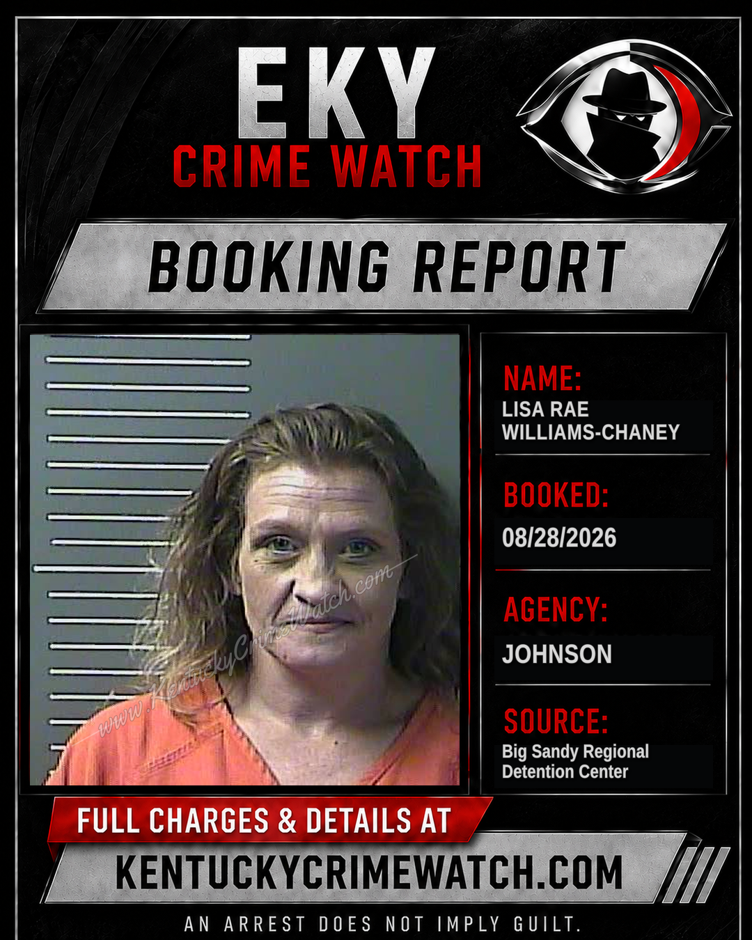 LISA RAE WILLIAMS-CHANEY booking report card