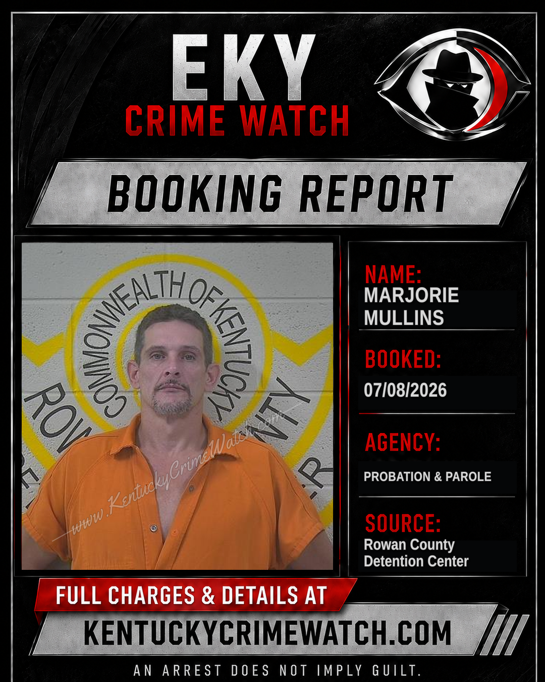 MARJORIE MULLINS booking report card