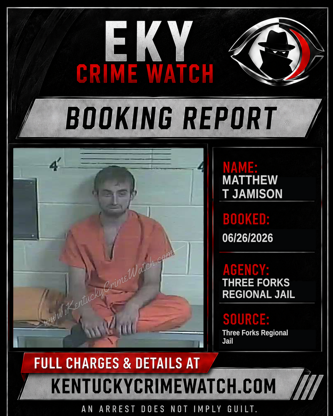 Matthew T Jamison booking report card
