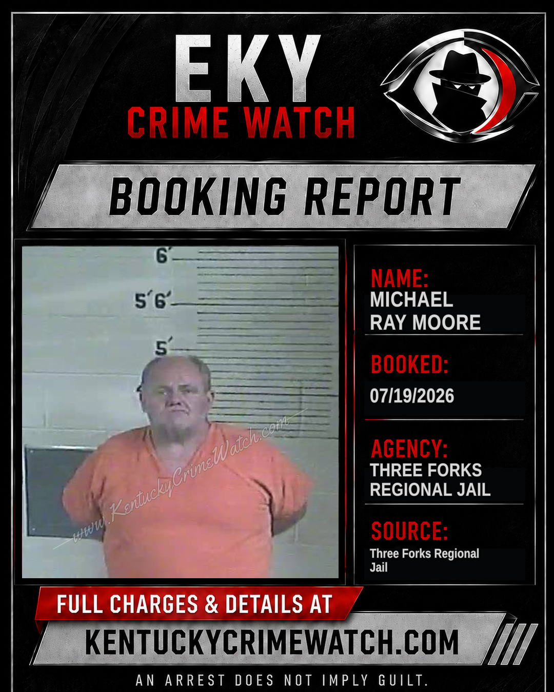 Michael Ray Moore booking report card