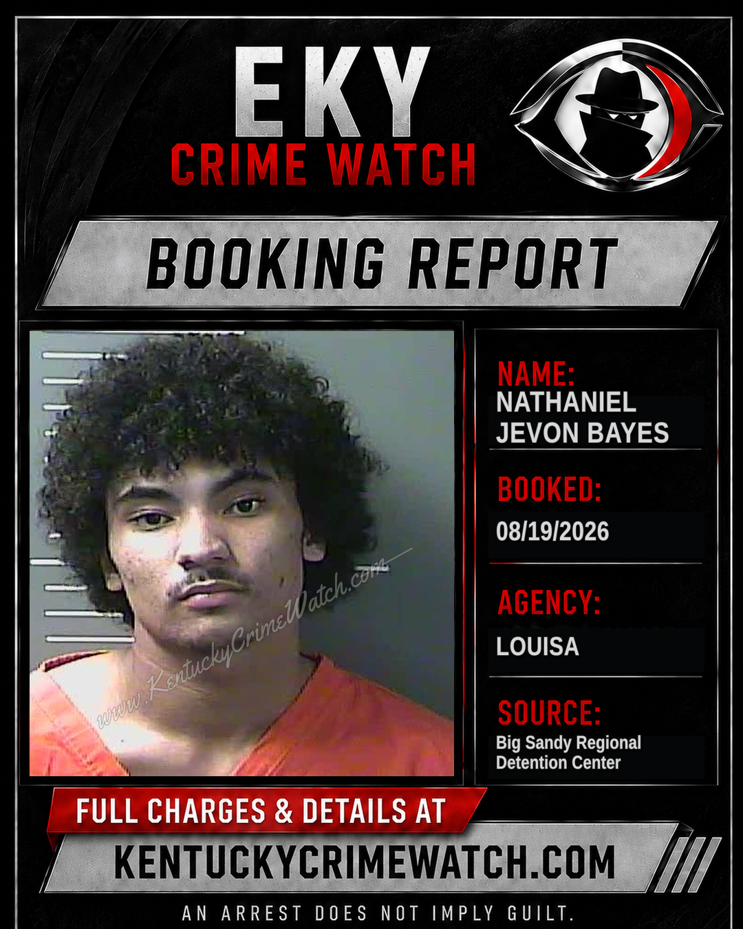 NATHANIEL JEVON BAYES booking report card
