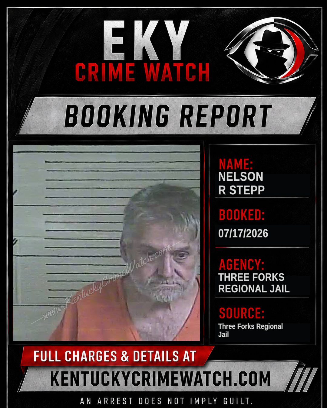 Nelson R Stepp booking report card