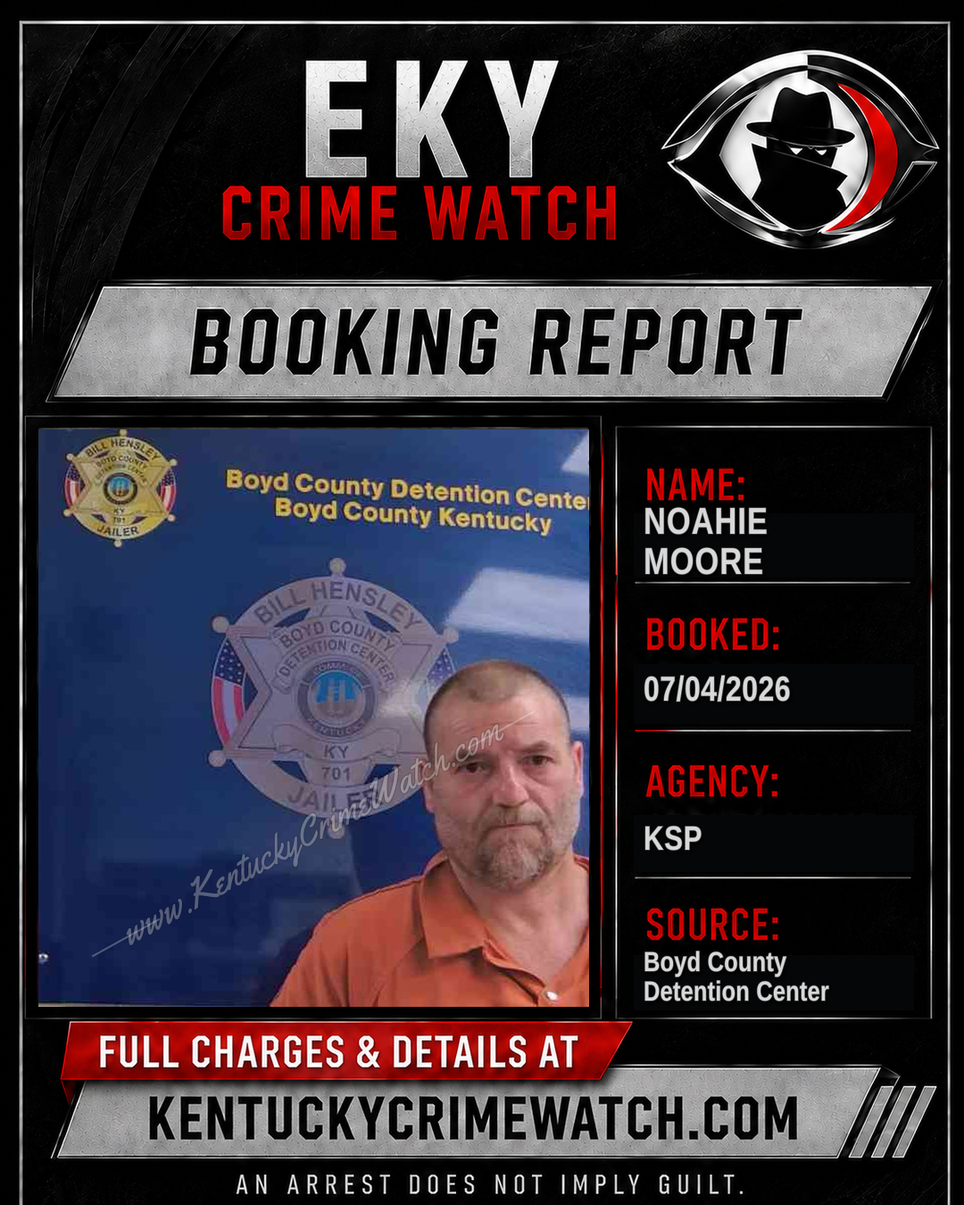 NOAHIE MOORE booking report card