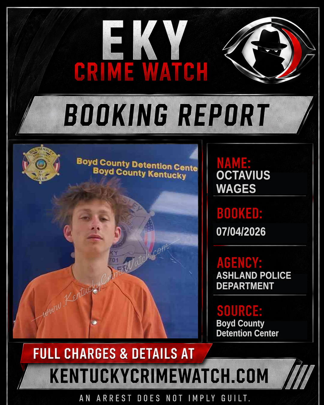 OCTAVIUS WAGES booking report card