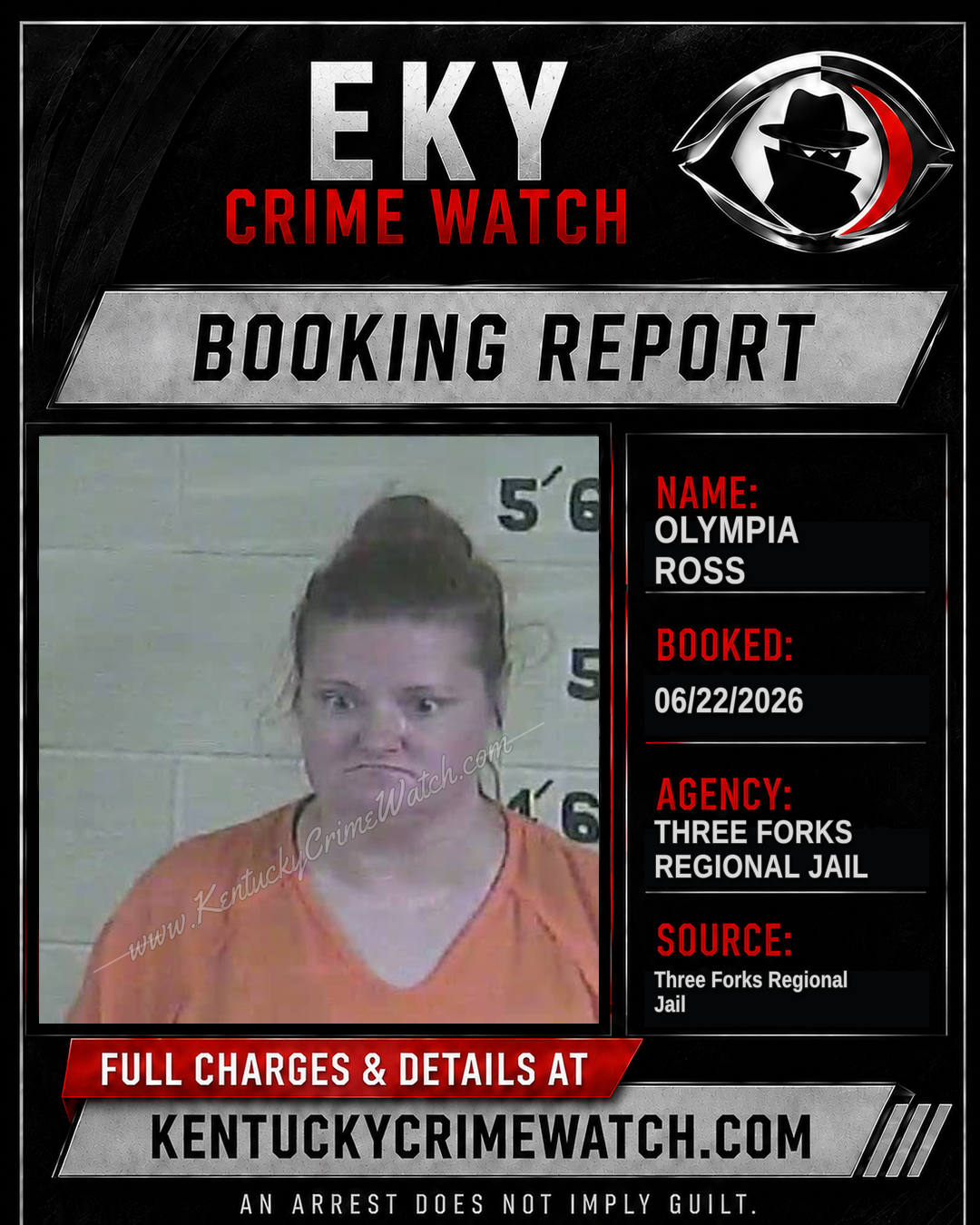 Olympia Ross booking report card