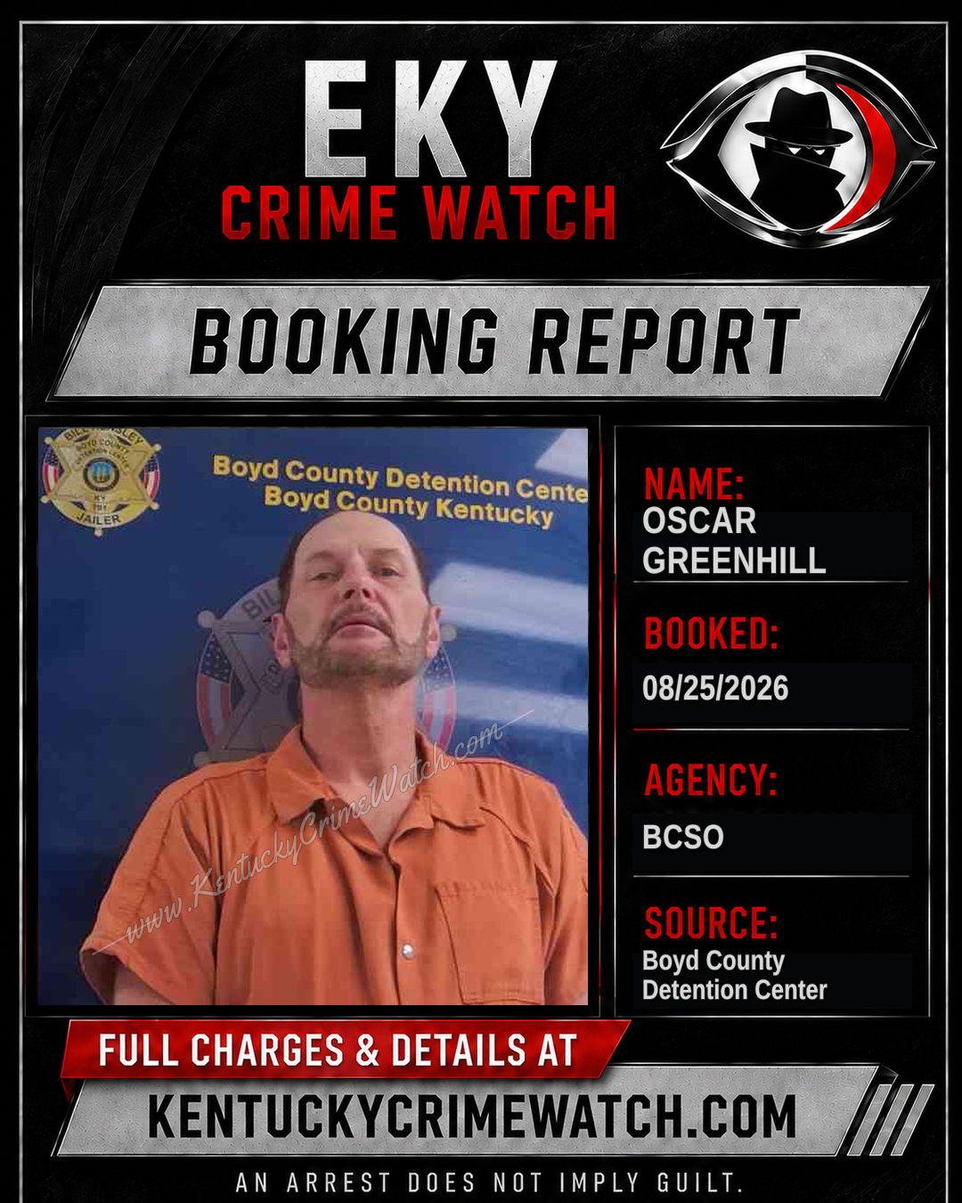 OSCAR GREENHILL booking image