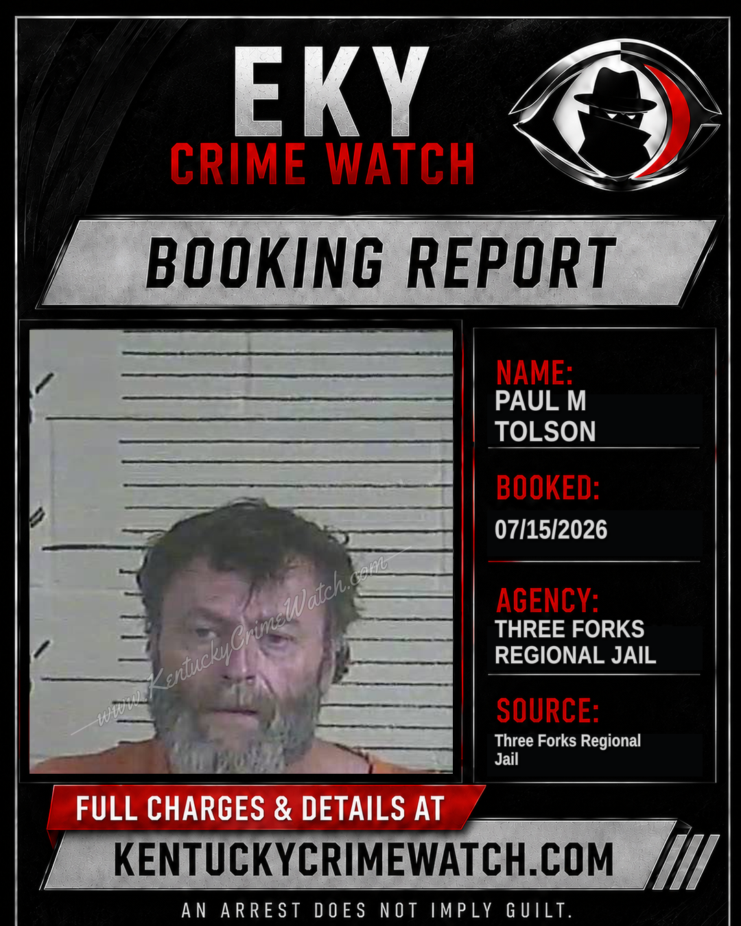 Paul M Tolson booking image