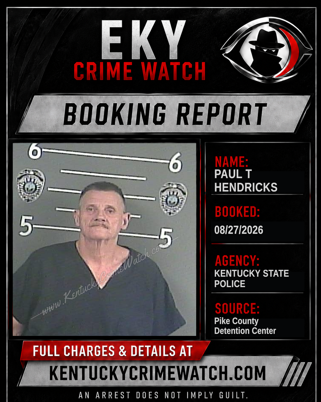 PAUL T HENDRICKS booking image