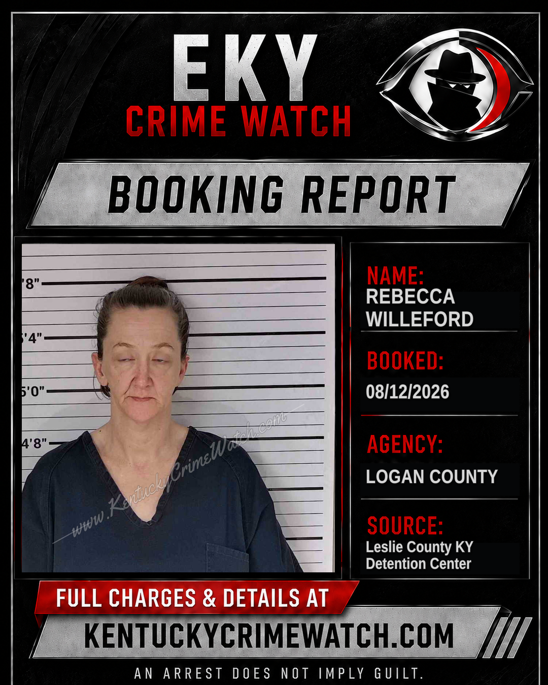 REBECCA WILLEFORD booking report card