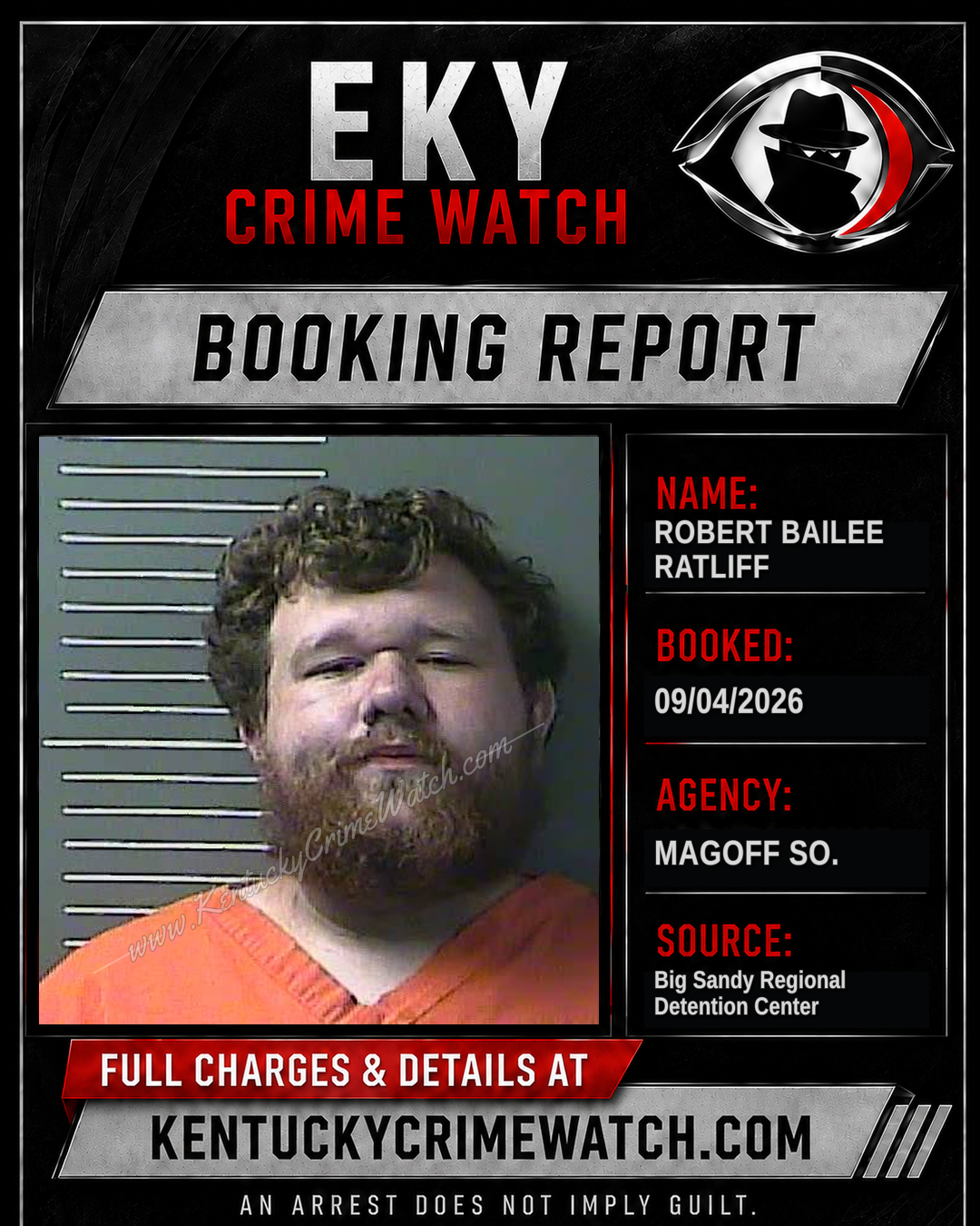 ROBERT BAILEE RATLIFF booking report card