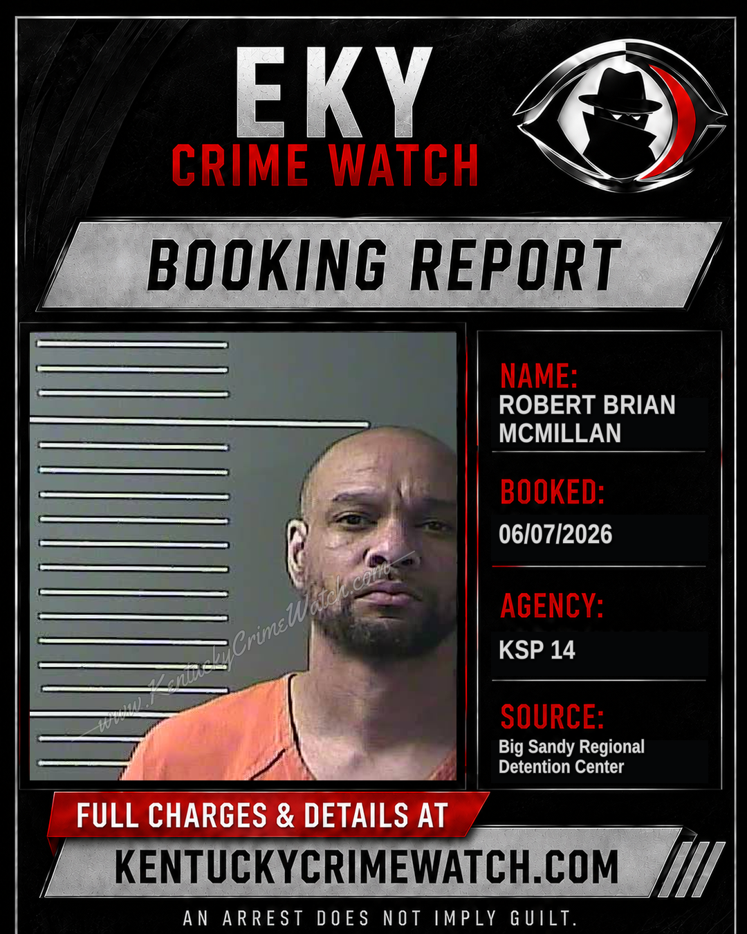 ROBERT BRIAN MCMILLAN booking image