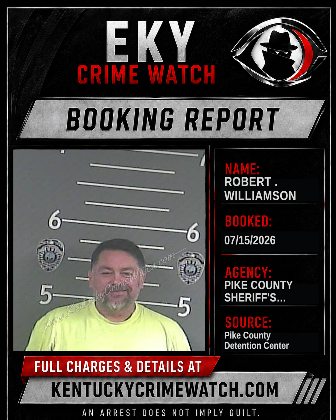 ROBERT . WILLIAMSON booking report card