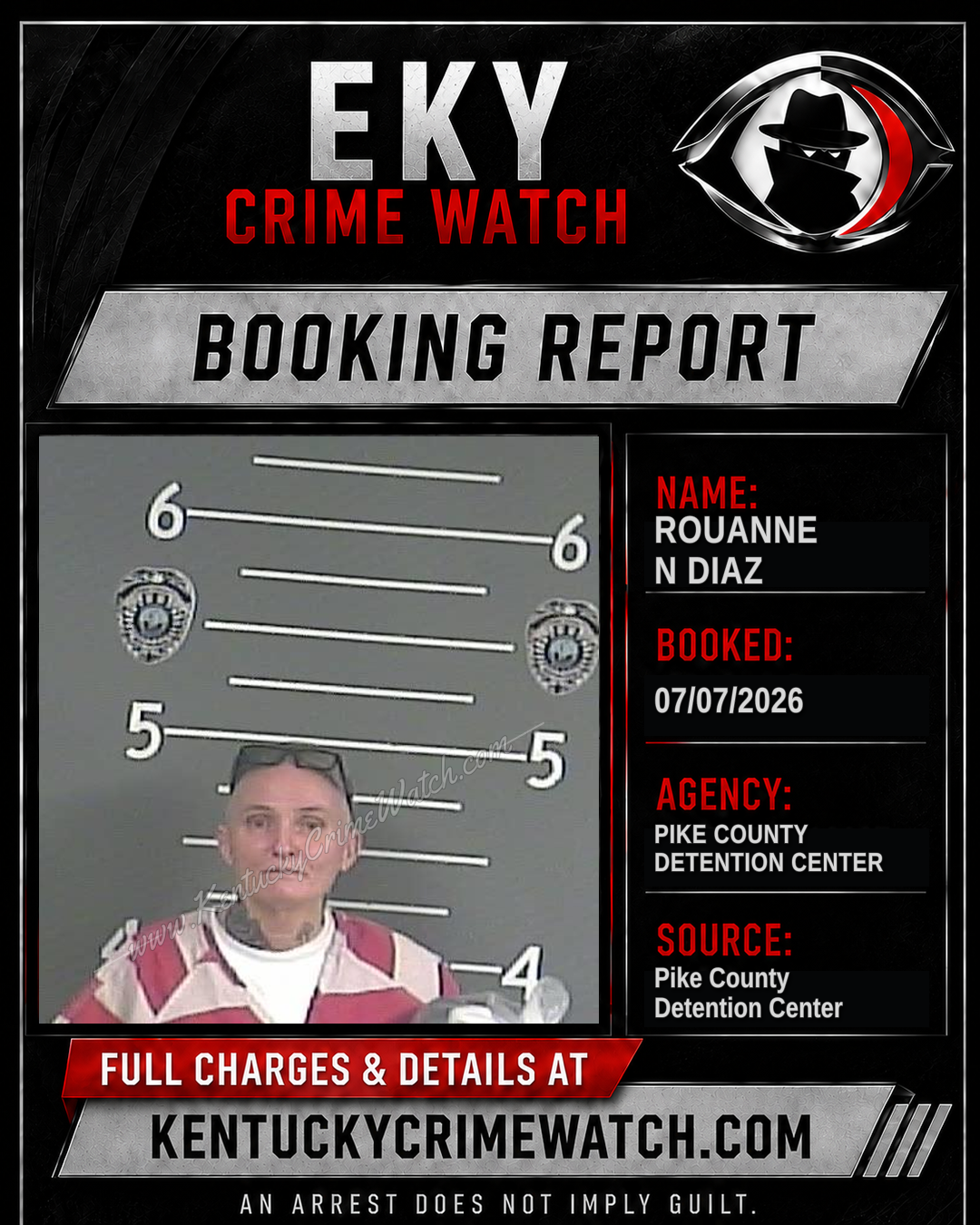 ROUANNE N DIAZ booking report card