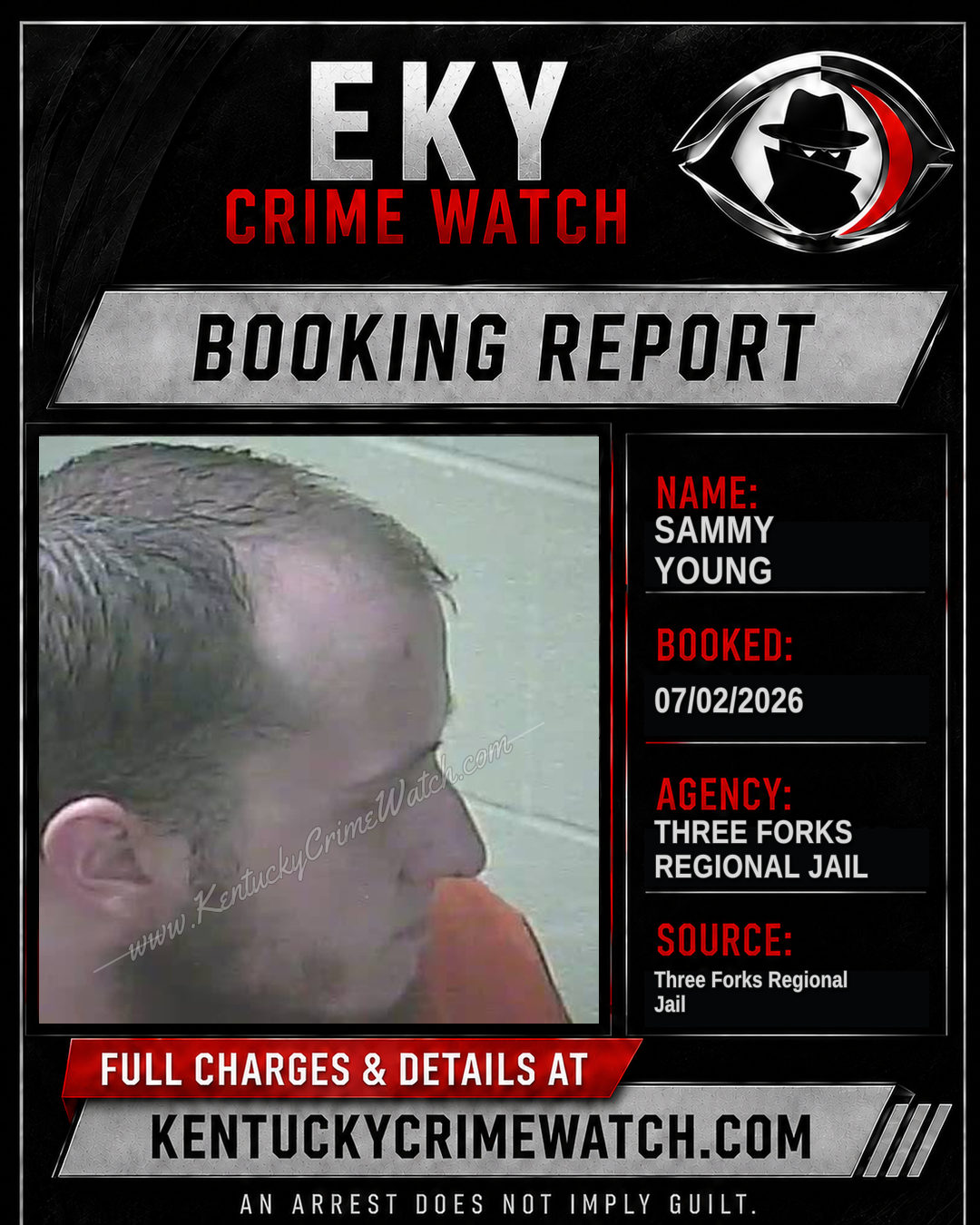 Sammy Young booking report card