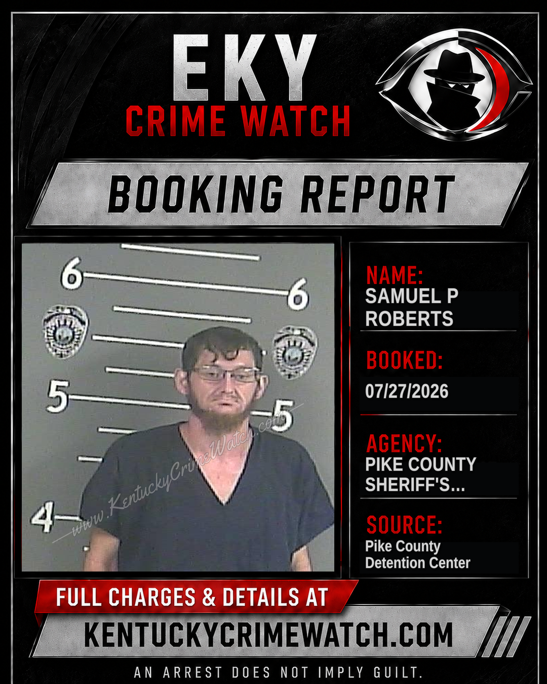 SAMUEL P ROBERTS booking report card