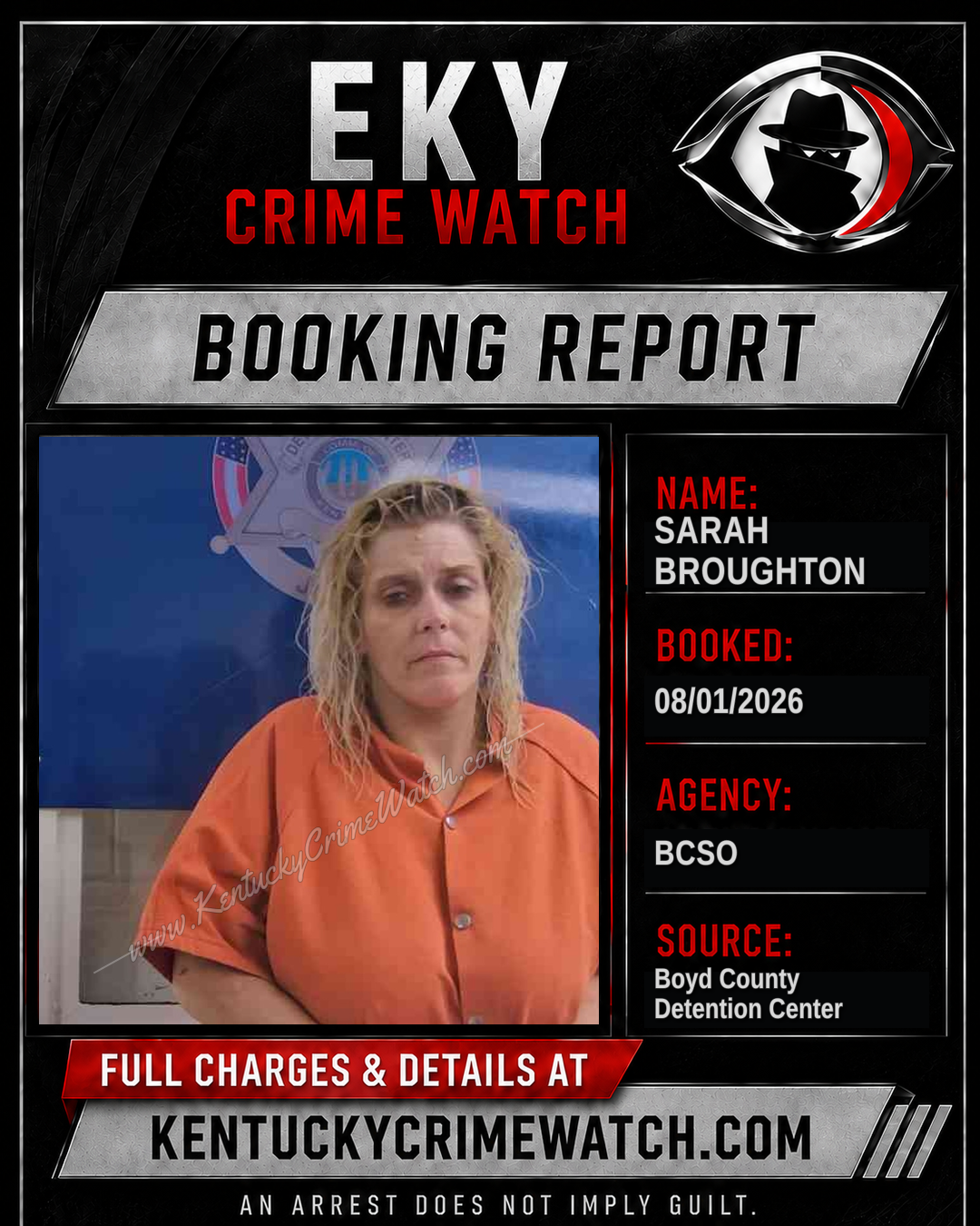 SARAH BROUGHTON booking image