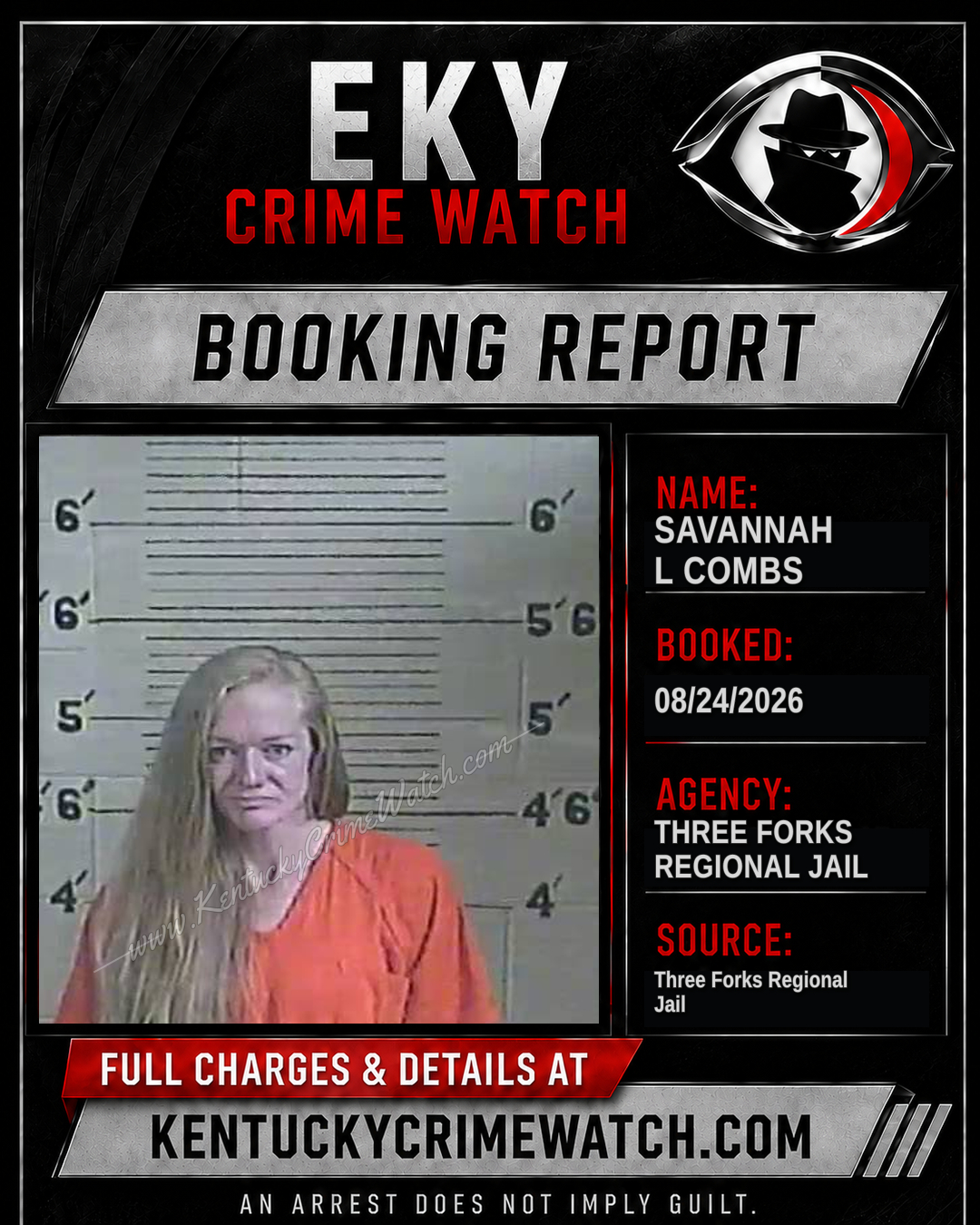 Savannah L Combs booking image