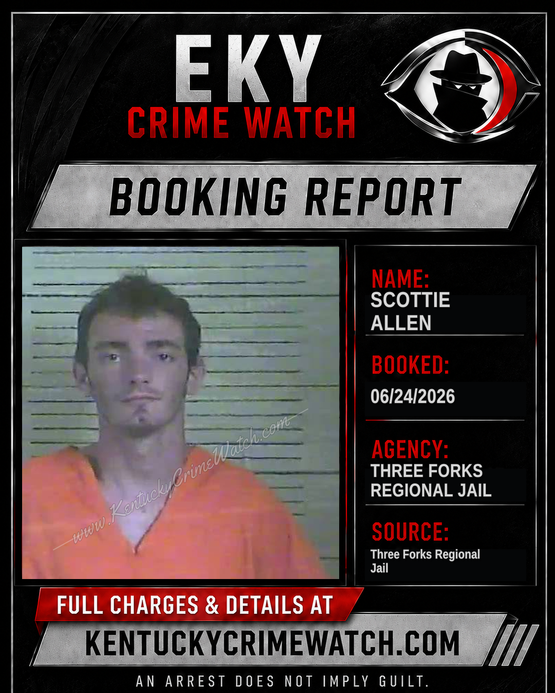 Scottie Allen booking report card