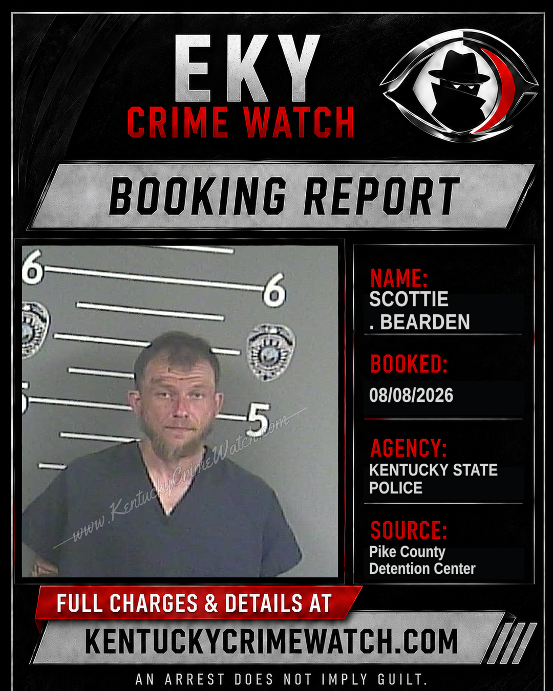 SCOTTIE . BEARDEN booking report card