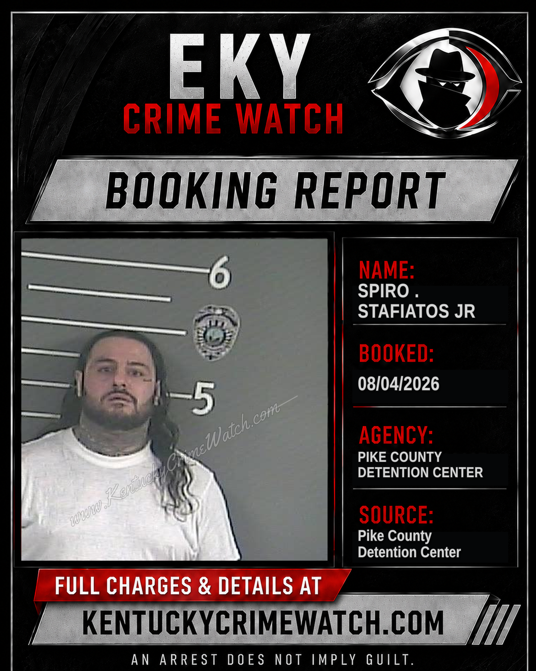 SPIRO . STAFIATOS JR booking report card