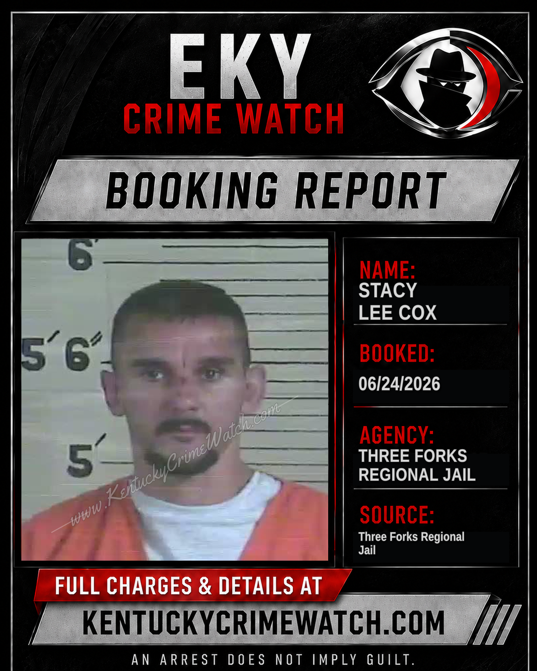 Stacy Lee Cox booking report card