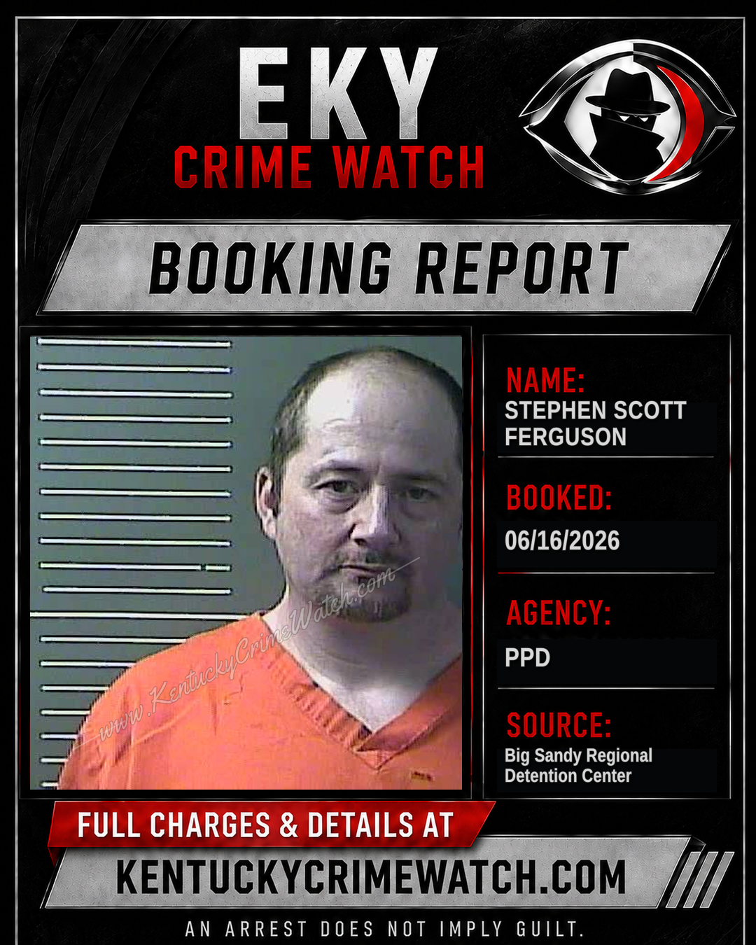 STEPHEN SCOTT FERGUSON booking report card