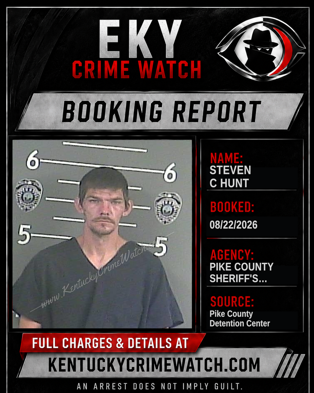 STEVEN C HUNT booking image
