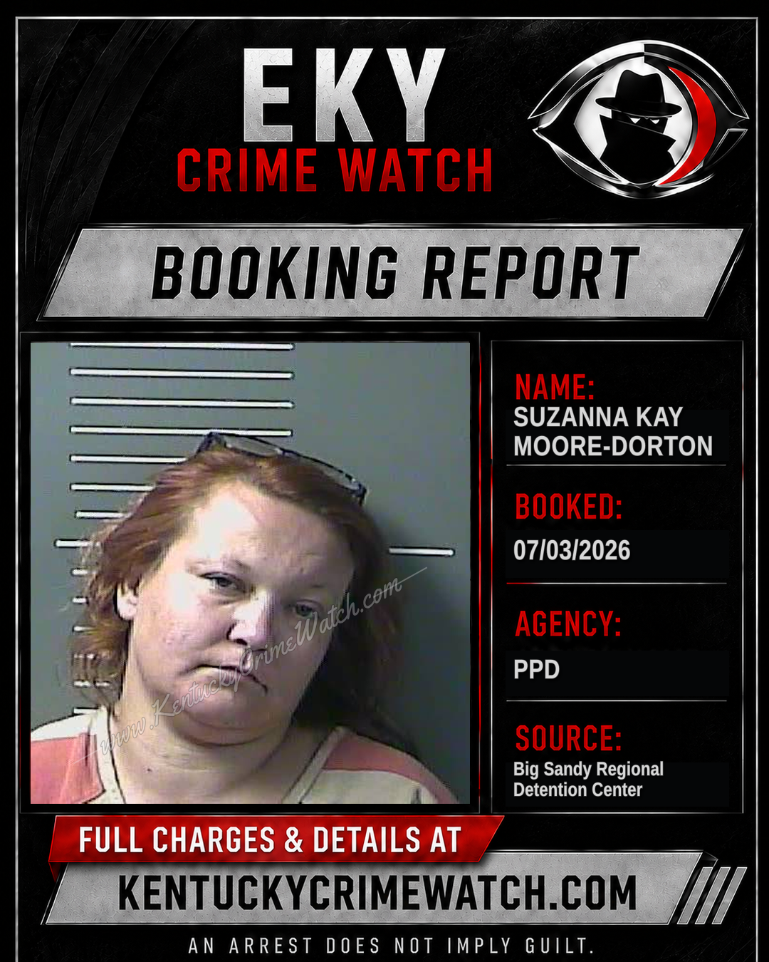 SUZANNA KAY MOORE-DORTON booking report card