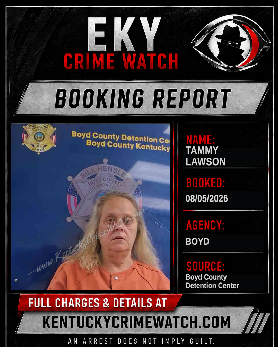 TAMMY LAWSON booking report card