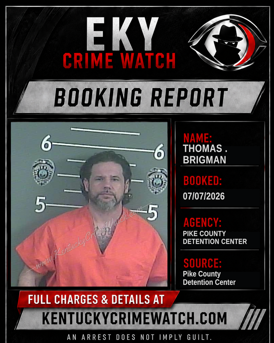 THOMAS . BRIGMAN booking report card