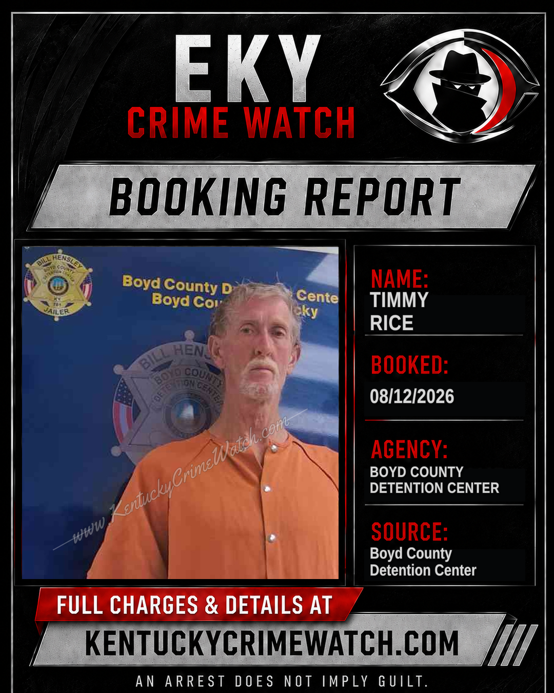TIMMY RICE booking image