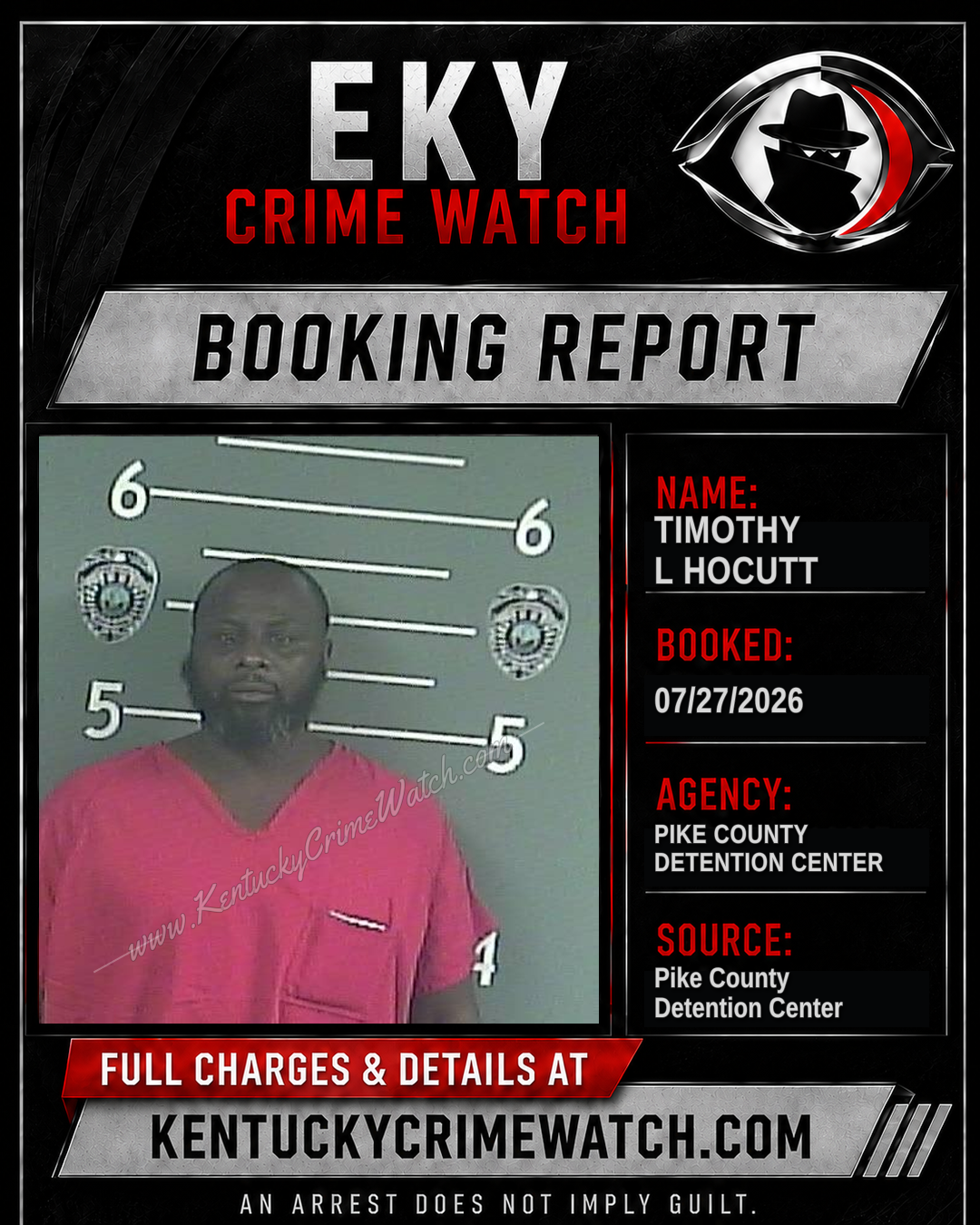 TIMOTHY L HOCUTT booking report card