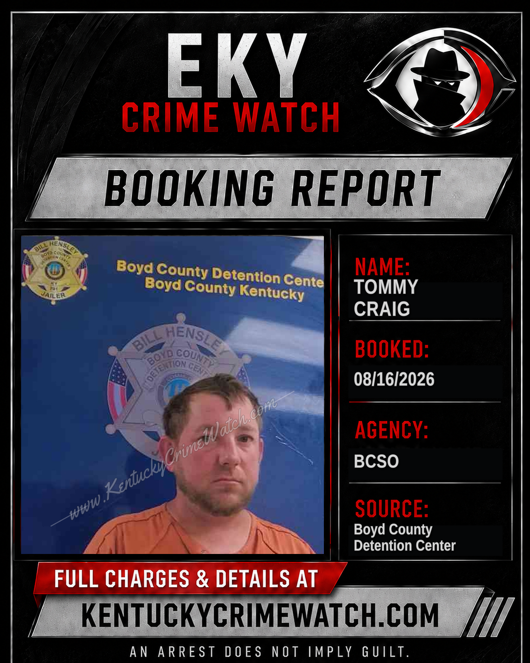 TOMMY CRAIG booking image
