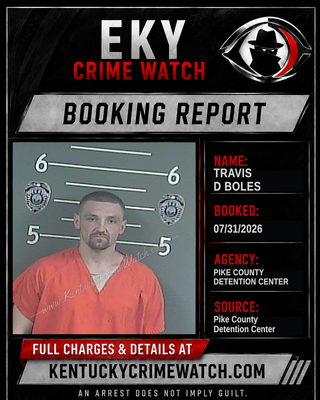 TRAVIS D BOLES booking report card